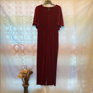 Elegant Red Velvet jumpsuit